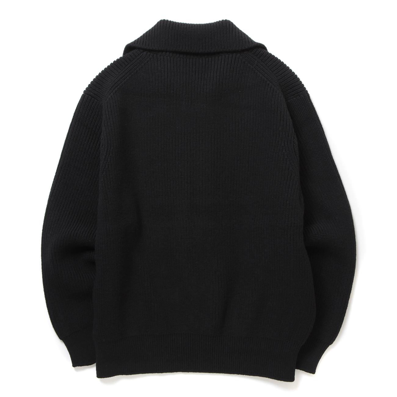 YOKE / ヨーク | 3/4 FRONT ZIP HIGHNECK RIB SWEATER - Black YOKE / ヨーク | 3/4 FRONT ZIP HIGHNECK RIB SWEATER - Black