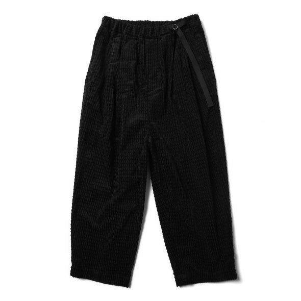 Dulcamara / ドゥルカマラ | ロープコールタックワイドパンツ - Black