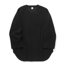 blurhmsROOTSTOCK / ブラームスルーツストック | Rough&Smooth Thermal Baseball Raglan Tee - Black