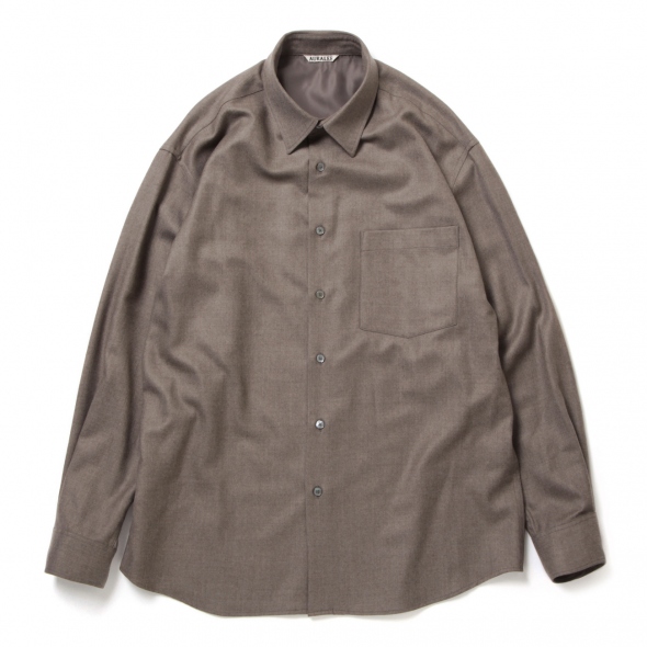 AURALEE / オーラリー | SUPER LIGHT WOOL SHIRT - Top Brown | 通販