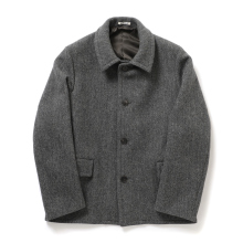 AURALEE / オーラリー | SHETLAND WOOL DOUBLE CLOTH BLOUSON (メンズ) - Gray Herringbone