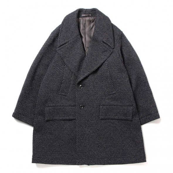 YOKE / ヨーク | DOUBLE BREASTED HALF COAT - Navy | 通販