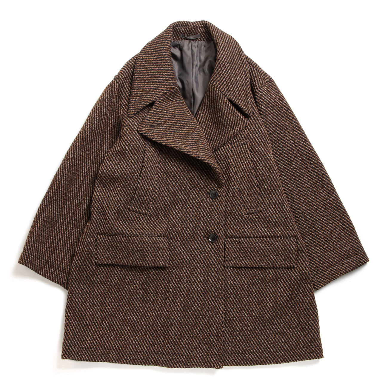 YOKE / ヨーク | DOUBLE BREASTED HALF COAT - Brown | 通販 - 正規