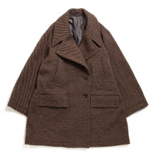 YOKE / ヨーク | DOUBLE BREASTED HALF COAT - Brown