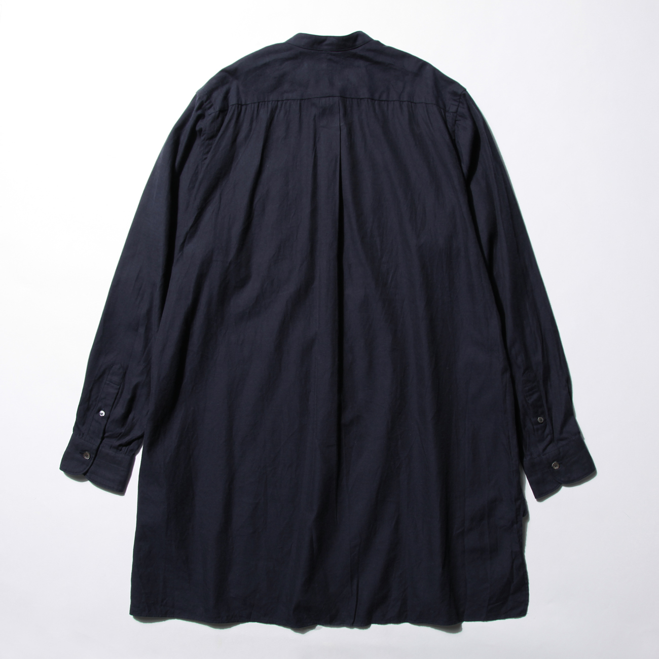 COMOLI コモリ コットンネル バンドカラーシャツ チャコール COMOLI / コモリ | コットンネル バンドカラーシャツ - Navy | 通販