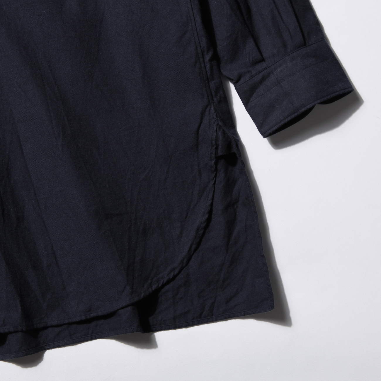 COMOLI / コモリ | コットンネル バンドカラーシャツ - Navy | 通販
