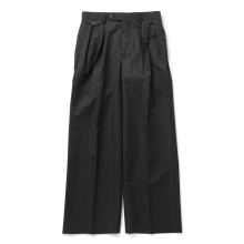 AURALEE / オーラリー | BLUEFACED WOOL TWO-TUCK SLACKS (レディース) - Charcoal Navy Stripe