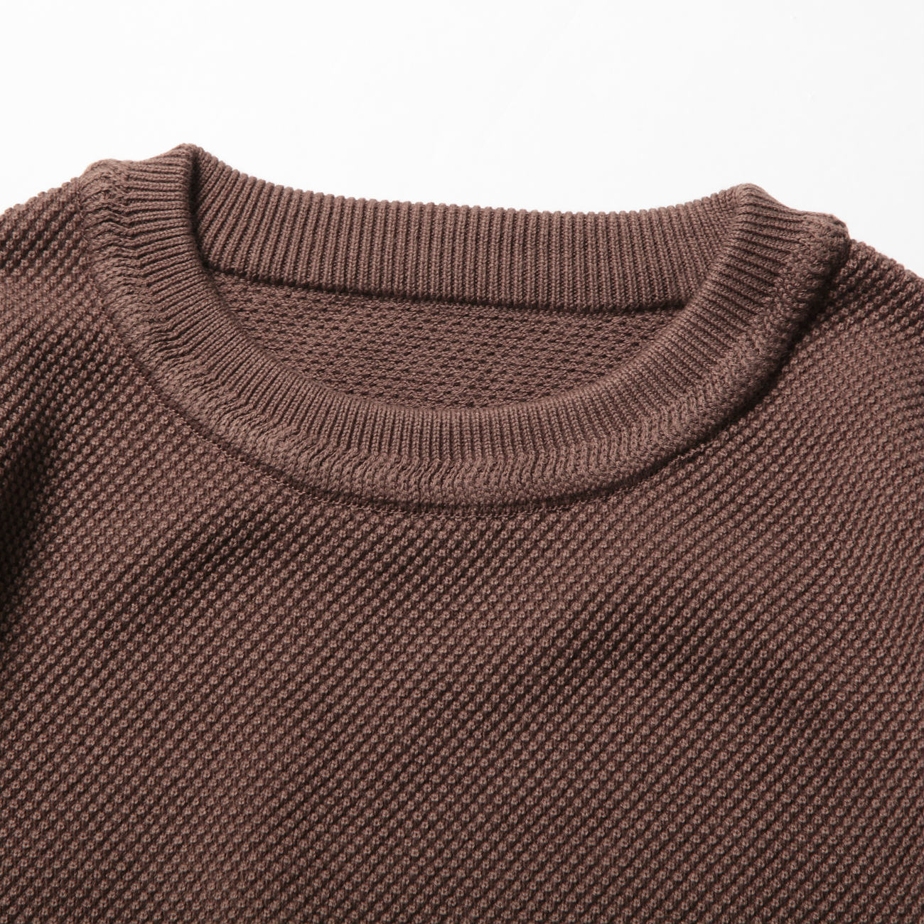 crepuscule / クレプスキュール | Moss stitch L/S sweat - Brown