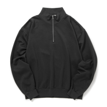 AURALEE / オーラリー | SUPER HIGH GAUGE SWEAT HALF ZIP P/O (レディース) - Ink Black