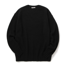 SHETLAND WOOL CASHMERE KNIT P/O - Black