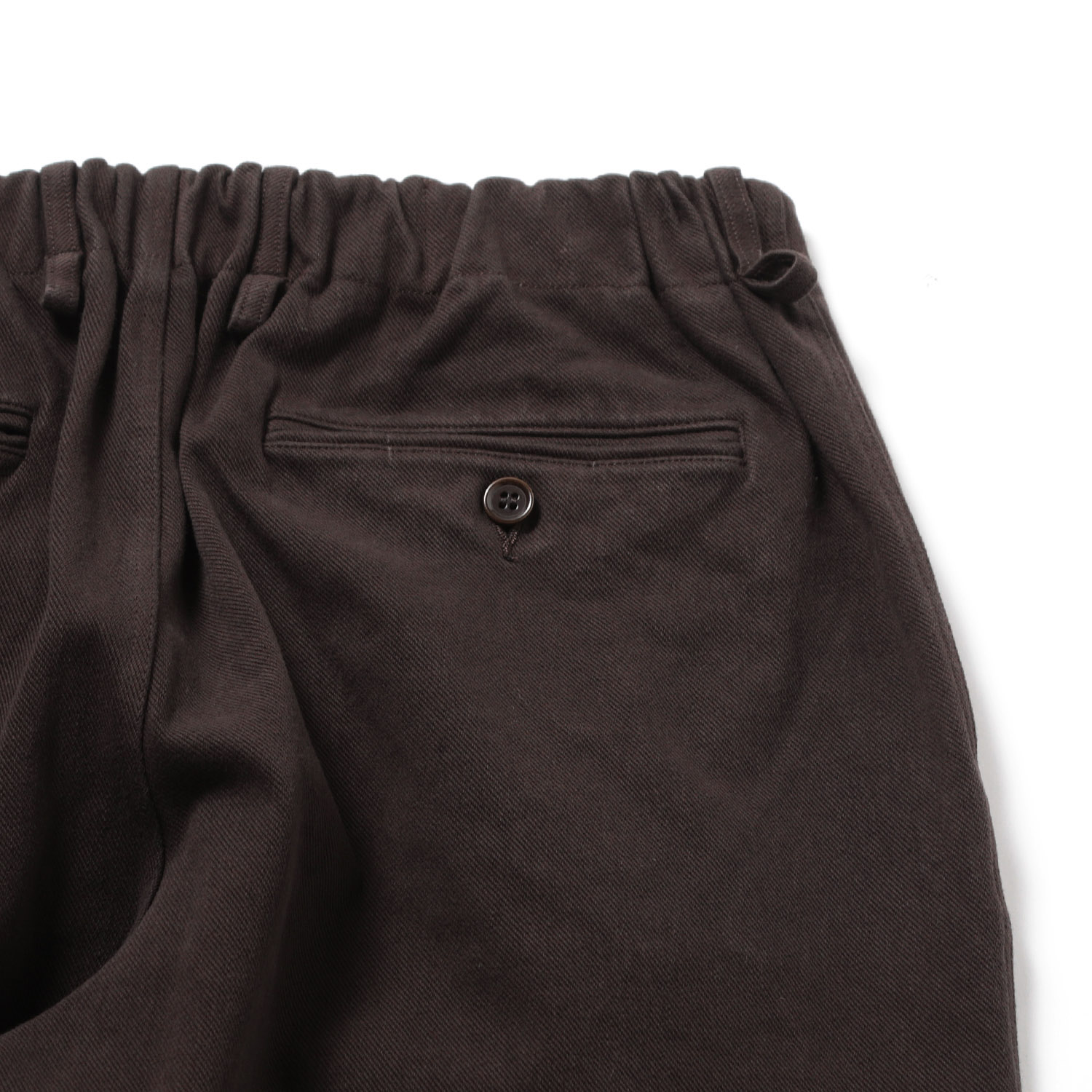 CURLY / カーリー | KNIT DENIM 2 TUCK EZ WIDE PANTS - Choco | 通販