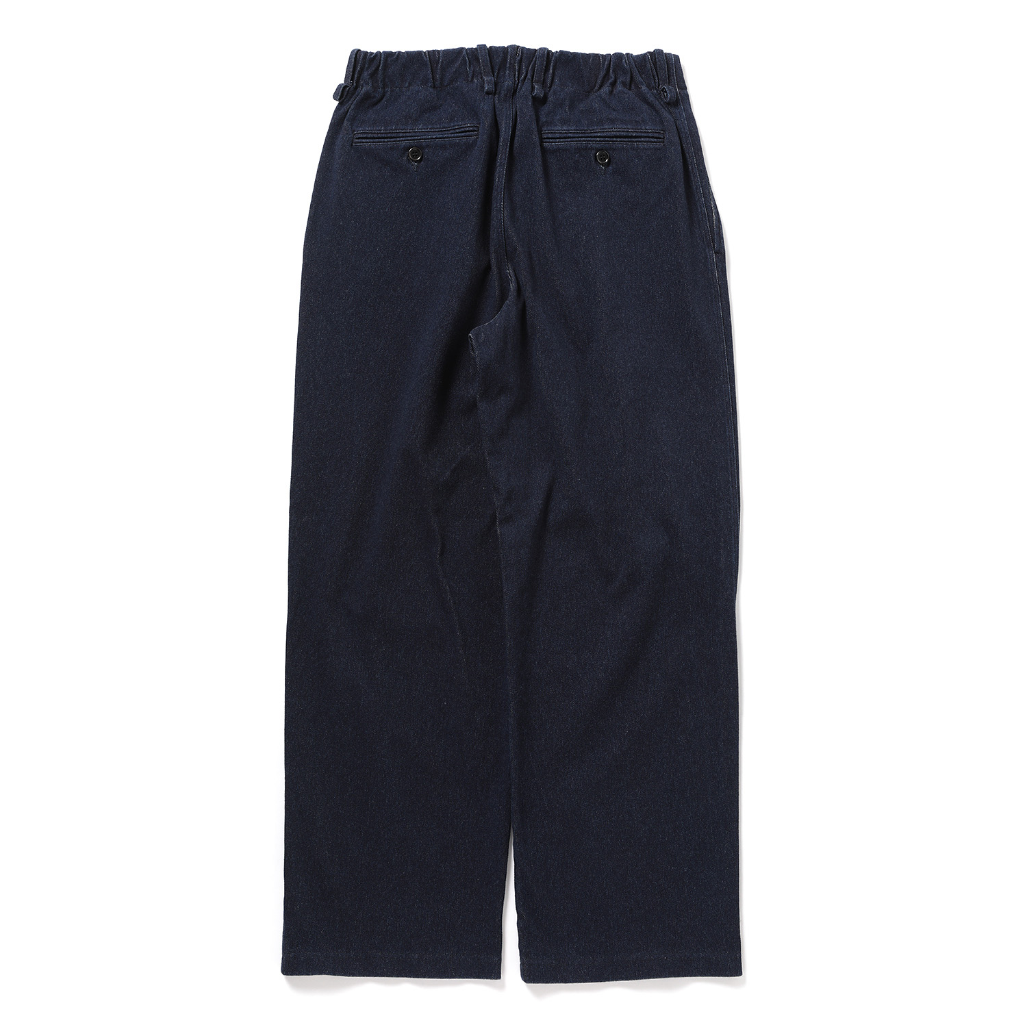 curly crown collective 非売品 いかりや長介（ベース） CURLY / カーリー | KNIT DENIM 2 TUCK EZ WIDE PANTS - Indigo | 通販