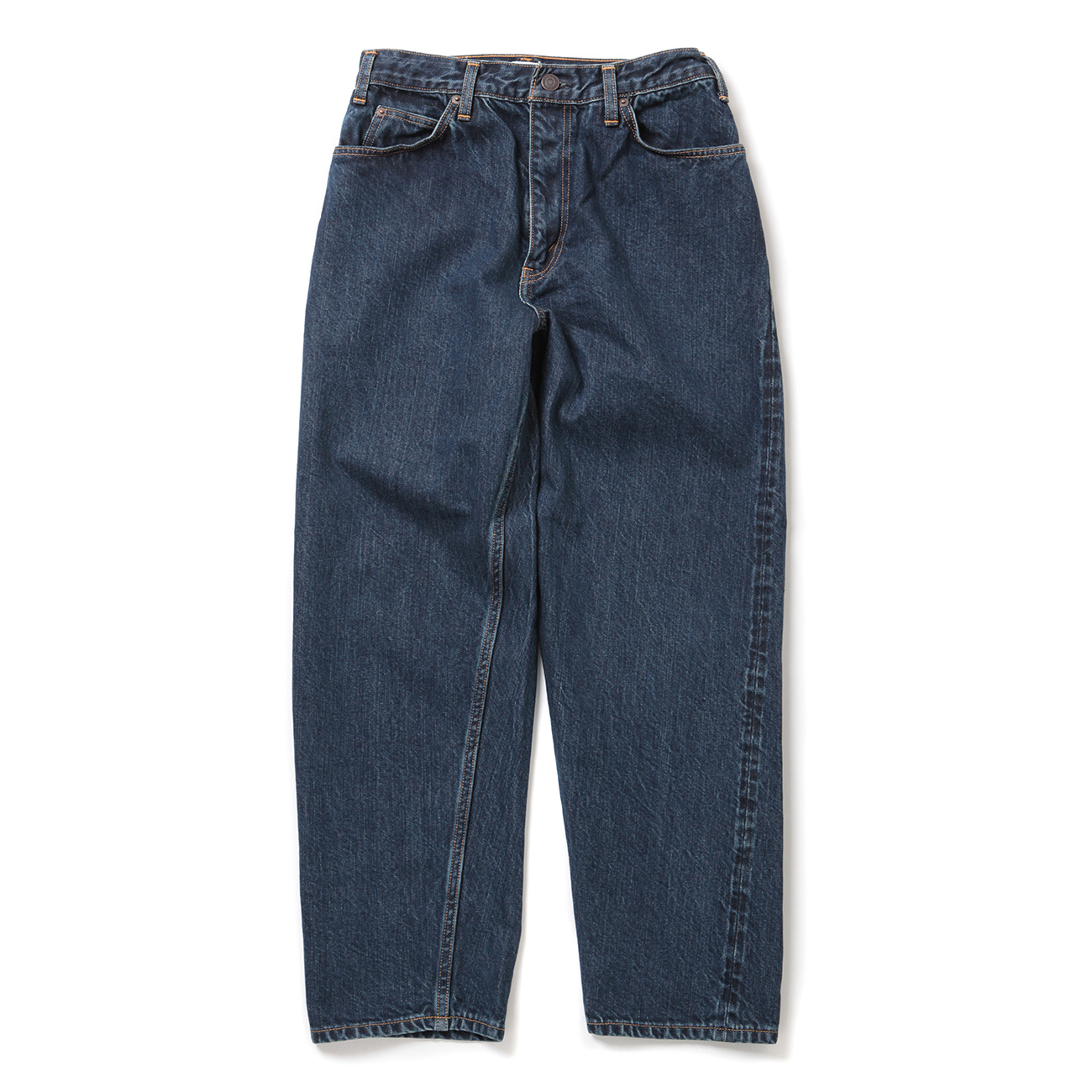 Wide Tapered 5 Pocket Pants - Dark Blue Damage