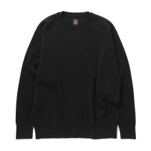 BATONER / バトナー | 32G SMOOTH WOOL CLASSIC CREW NECK (メンズ) - Black