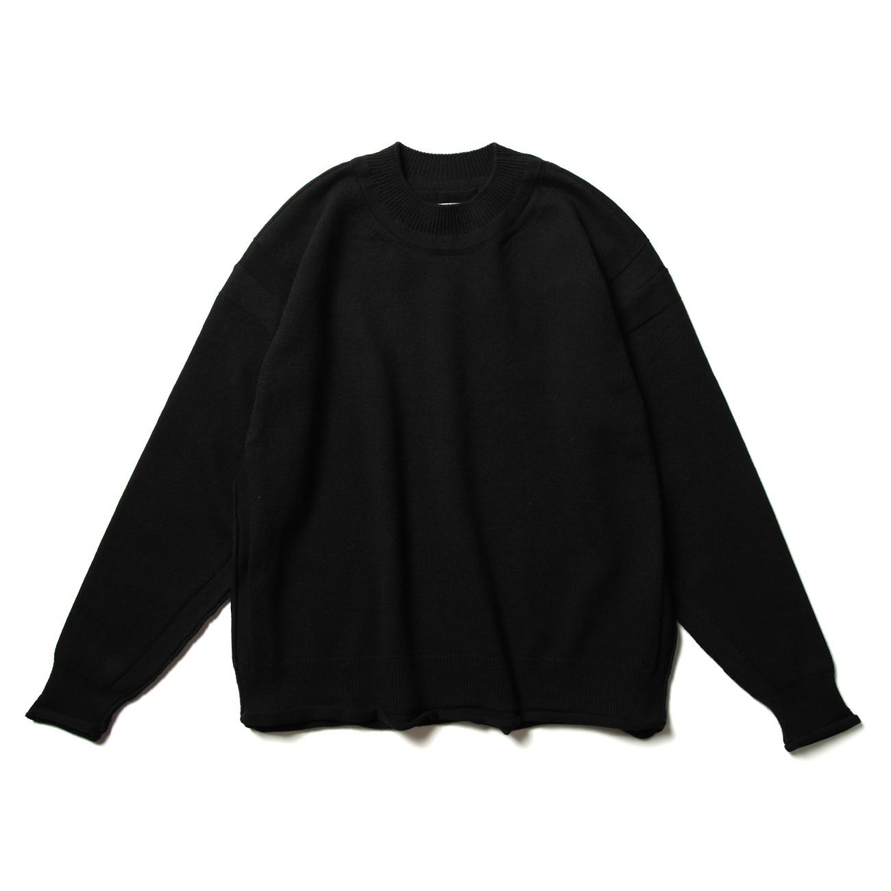 Switching Crewneck Knit - Black