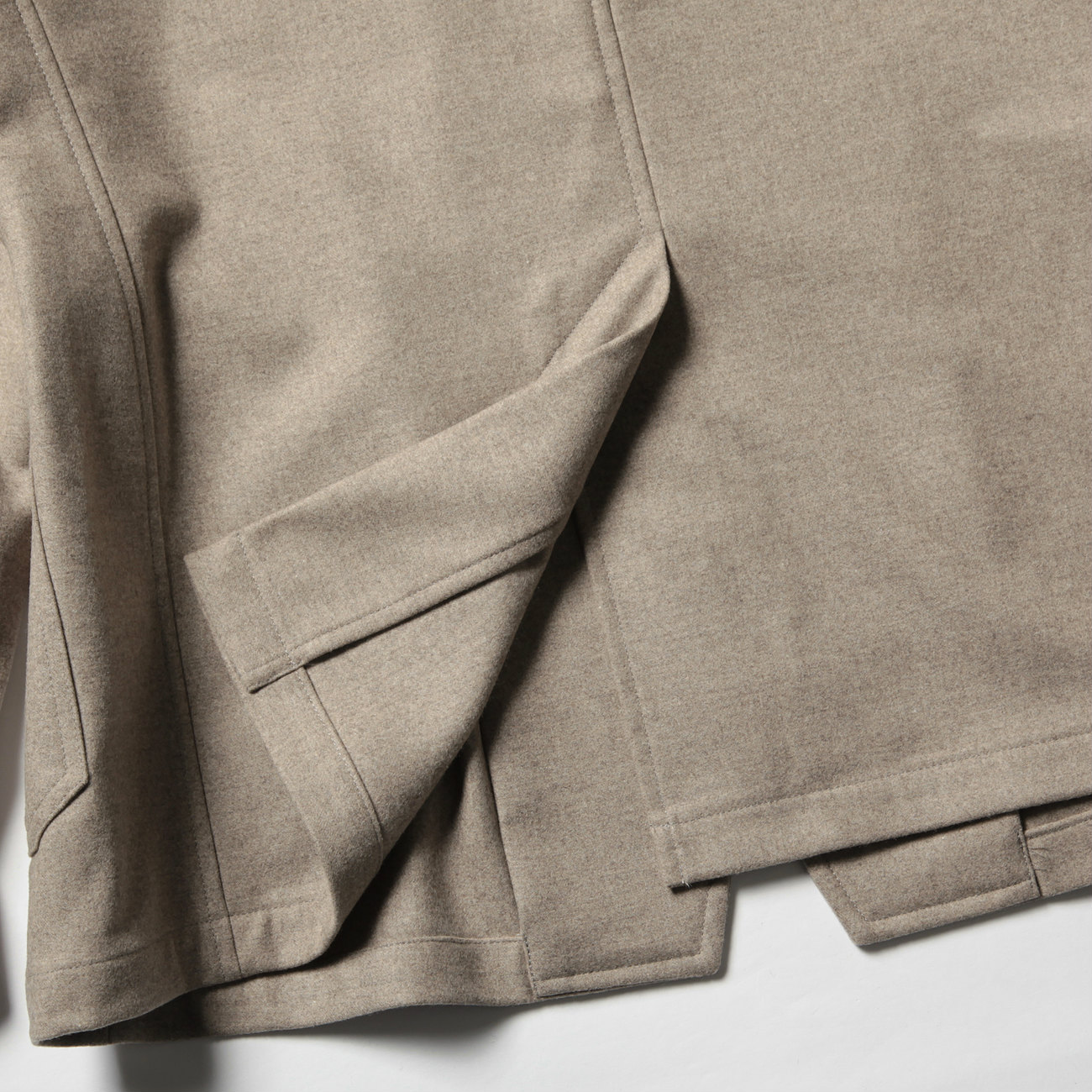 WOOL FULLING FLANNEL JACKET - Top Beige