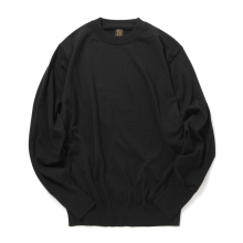 BATONER / バトナー | BABY WOOL CREW NECK (メンズ) - Black