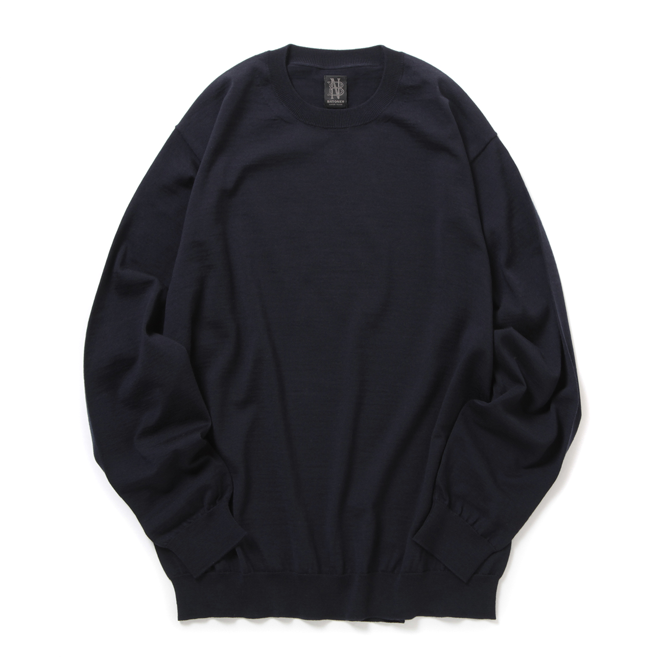 BATONER / バトナー | HIGH GAUGE CREW NECK (メンズ) - Navy