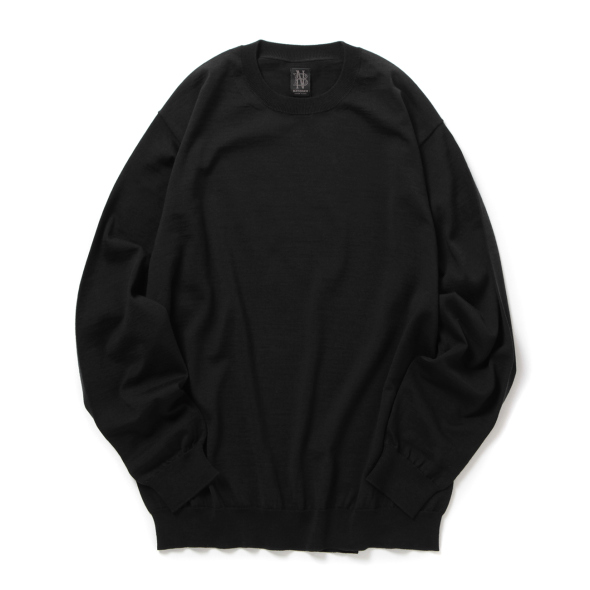BATONER / バトナー | HIGH GAUGE CREW NECK (メンズ) - Black | 通販