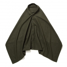 ENGINEERED GARMENTS / エンジニアドガーメンツ | Button Shawl - Solid Poly Wool Flannel - Olive