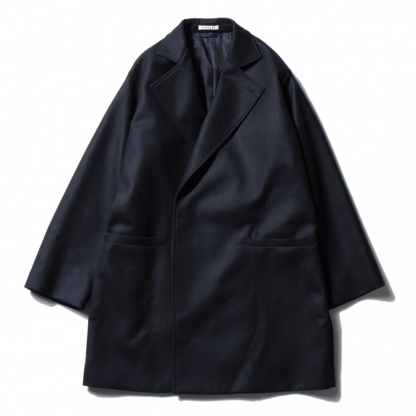 AURALEE / オーラリー | LIGHT MELTON OVER COAT (メンズ) - Navy