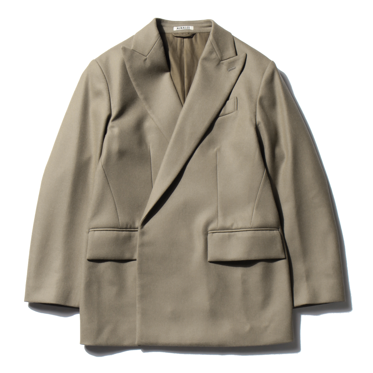 LIGHT MELTON DOUBLE-BREASTED JACKET (メンズ) - Gray Beige