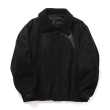 ssstein / シュタイン | MOUTON COLLAR WOOL CASHMERE PADDED JACKET - Black