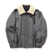 ssstein / シュタイン | MOUTON COLLAR WOOL CASHMERE PADDED JACKET - Grey