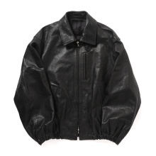 ssstein / シュタイン | CALF ZIP SHORT JACKET - Black
