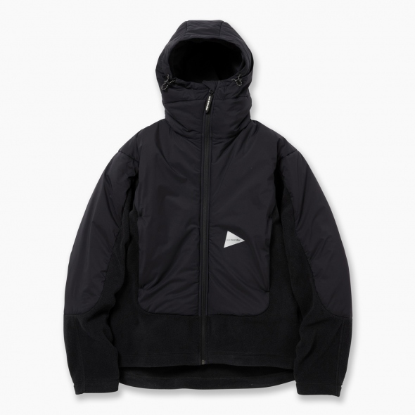 and wander / アンドワンダー | top fleece jacket - Black