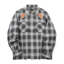 Needles / ニードルズ | One-Up Shirt - Printed Flannel / Plaid - Grey/Olive