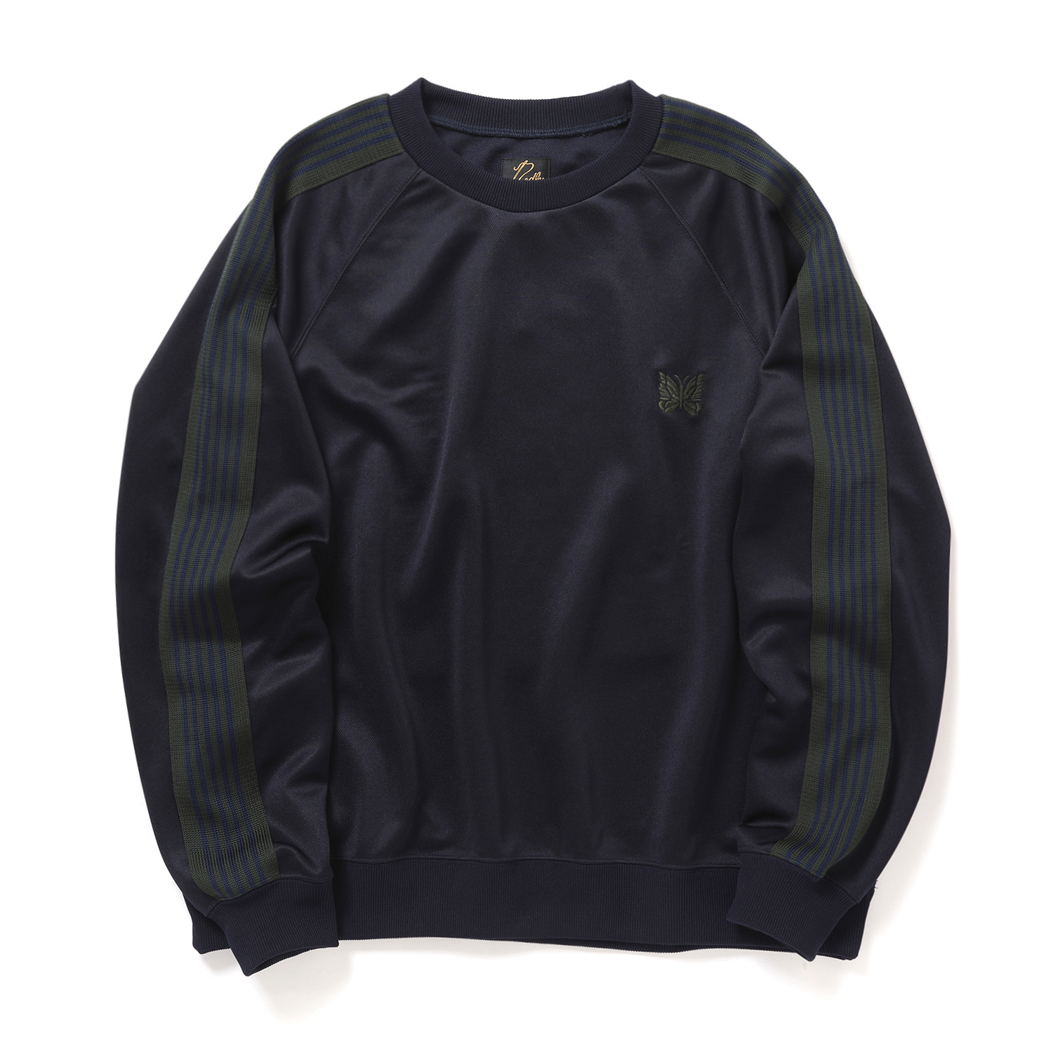 Needles / ニードルズ | Track Crew Neck Shirt - Poly Smooth - Navy