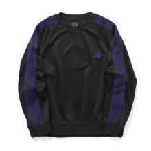Needles / ニードルズ | Track Crew Neck Shirt - Poly Smooth - Black