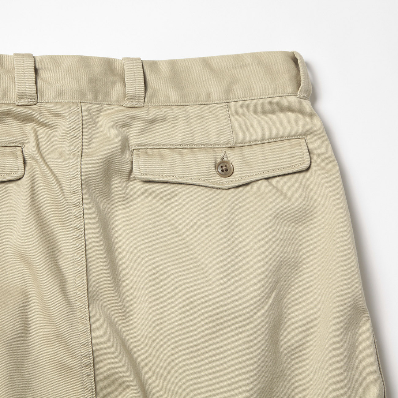 Double Pleat Wide Chino Pants - Khaki