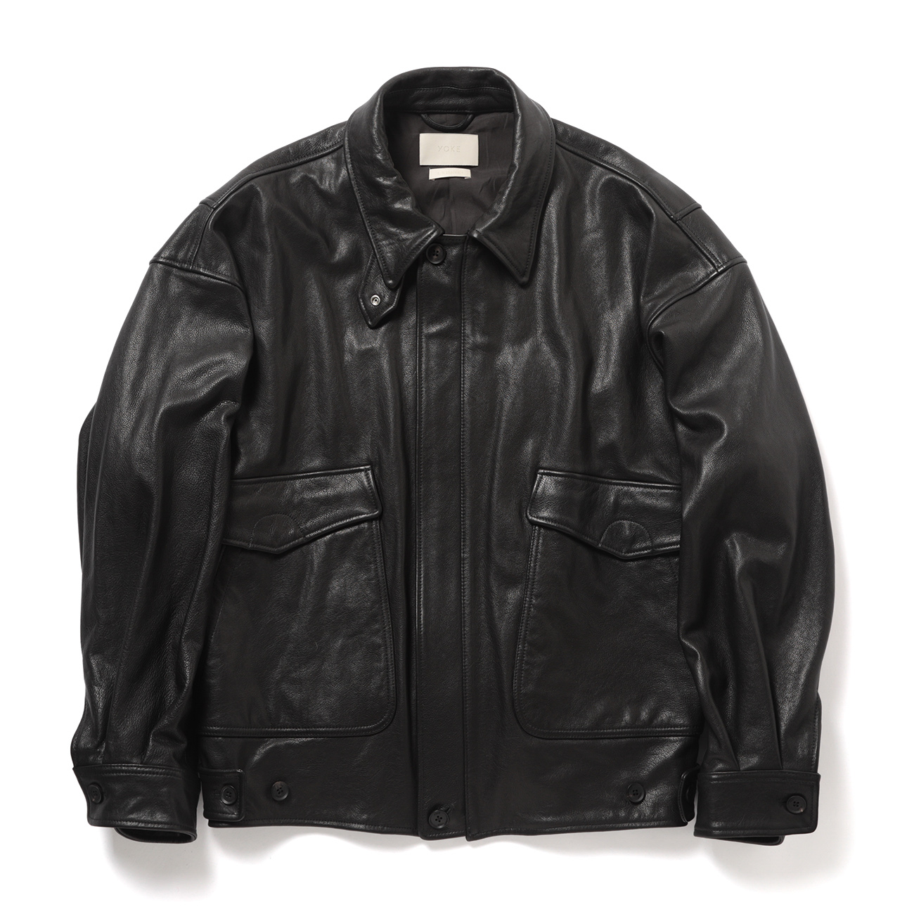 YOKE / ヨーク | Leather Flight Jacket - Black | 通販 - 正規取扱店
