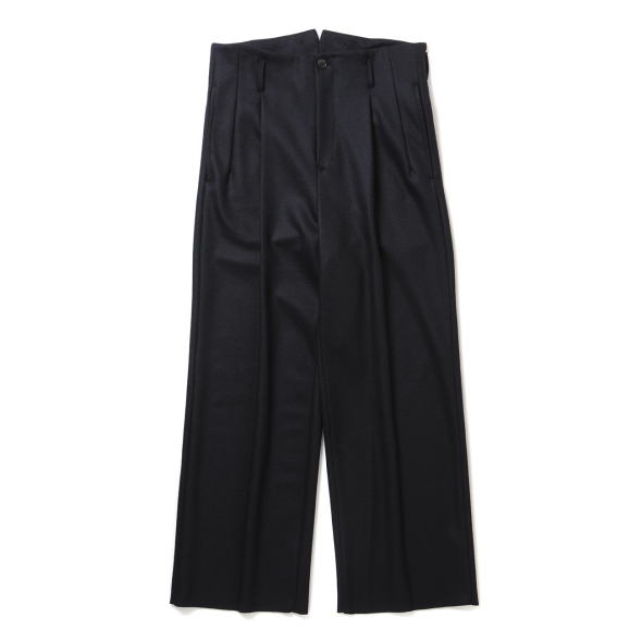 URU / ウル | WOOL PONCH - 1 TUCK PANTS - Navy | 通販 - 正規
