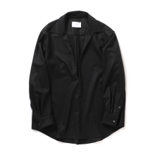 ssstein / シュタイン | WOOL FLANNEL OVERSIZED SKIPPER SHIRT - Black