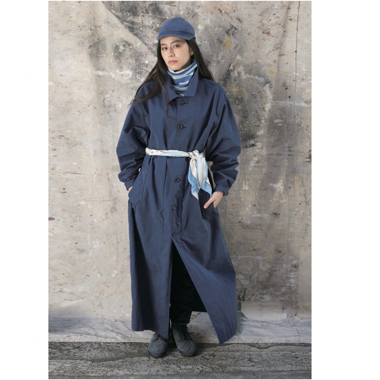 Porter Classic / ポータークラシック | WHEATHER LONG COAT - Blue