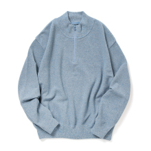 crepuscule / クレプスキュール | Light Moss Stitch Half Zip P/O - Blue