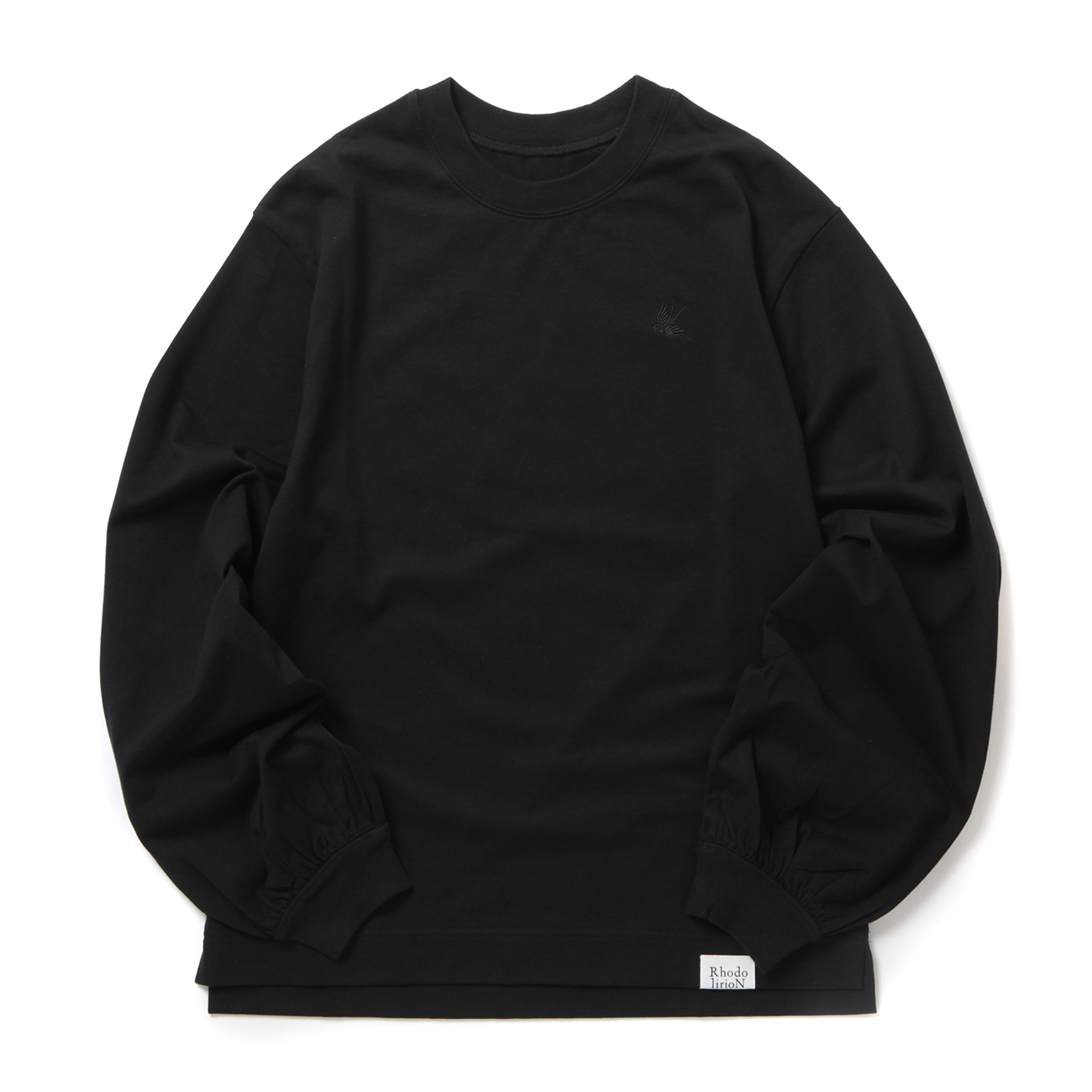 RhodolirioN◆Swallow EMB. Crew Neck Long Sleeve/長袖Tシャツ/1/コットン/BLU/NQ898// レディース】Swallow Frill Tiered Long Sleeve Tee