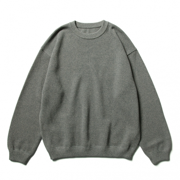 crepuscule / クレプスキュール | Moss stitch L/S sweat - Green