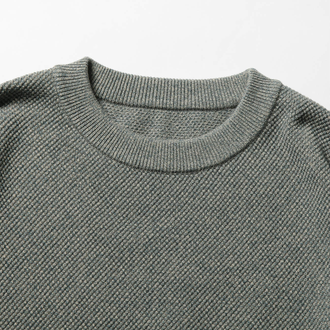 crepuscule / クレプスキュール | Moss stitch L/S sweat - Green