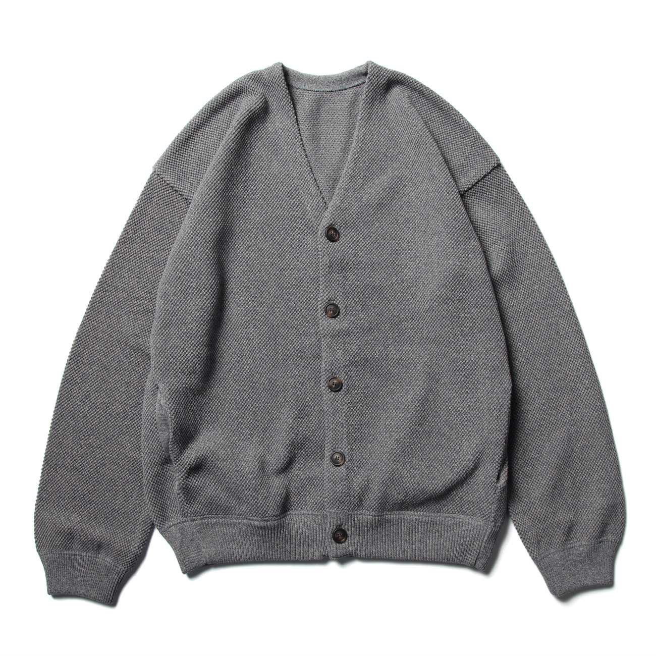 crepuscule / クレプスキュール | Moss stitch V/N cardigan - Green