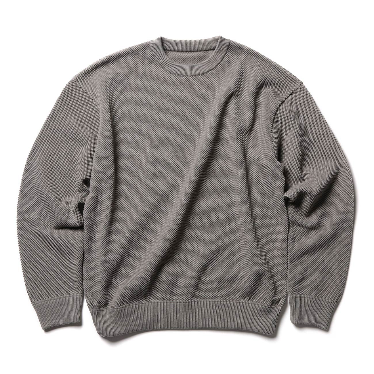 crepuscule / クレプスキュール | moss stitch L/S sweat - Gray
