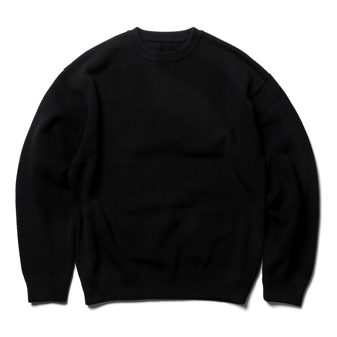 crepuscule / クレプスキュール | moss stitch L/S sweat - Black