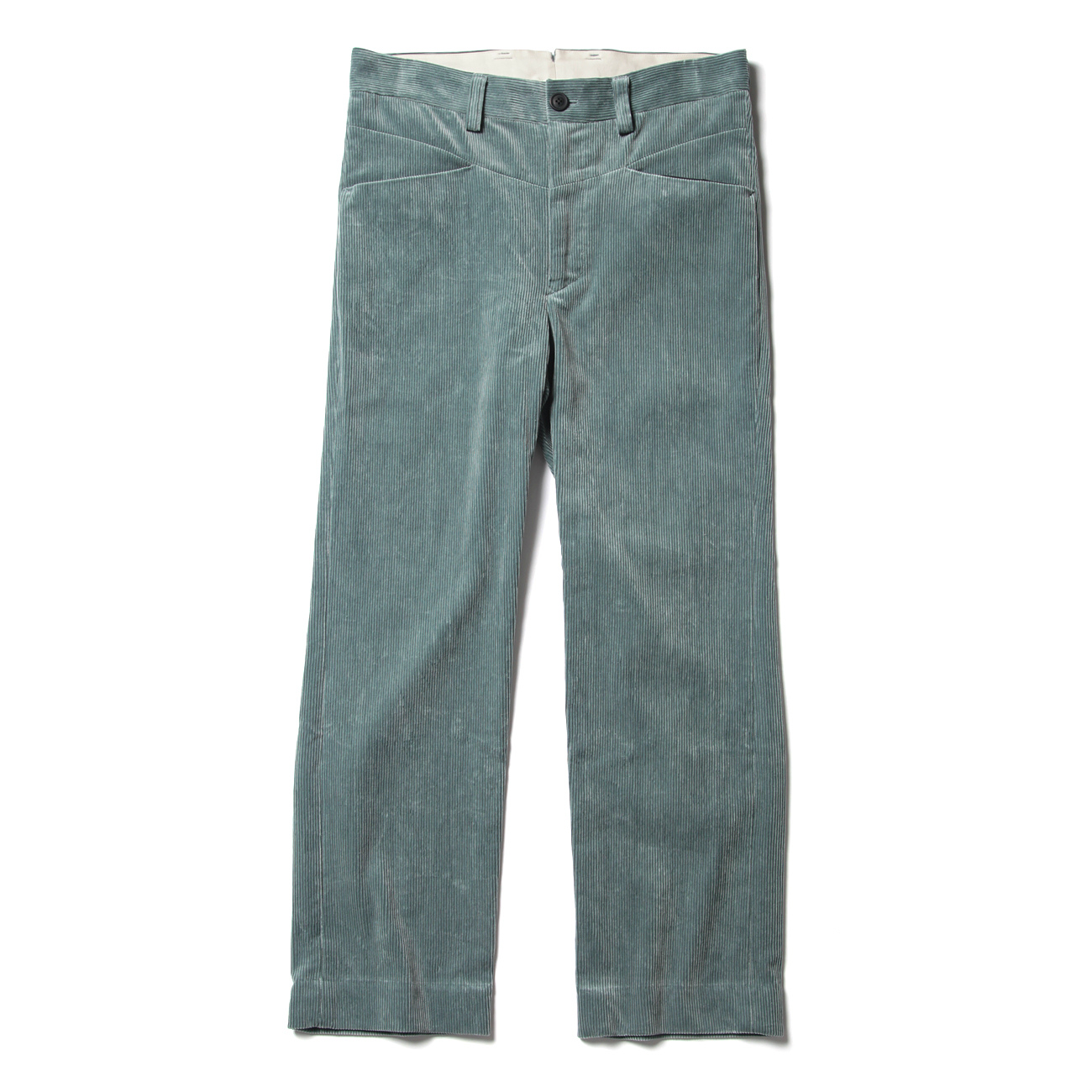 COTTON CORDUROY EASY PANTS - Aqua