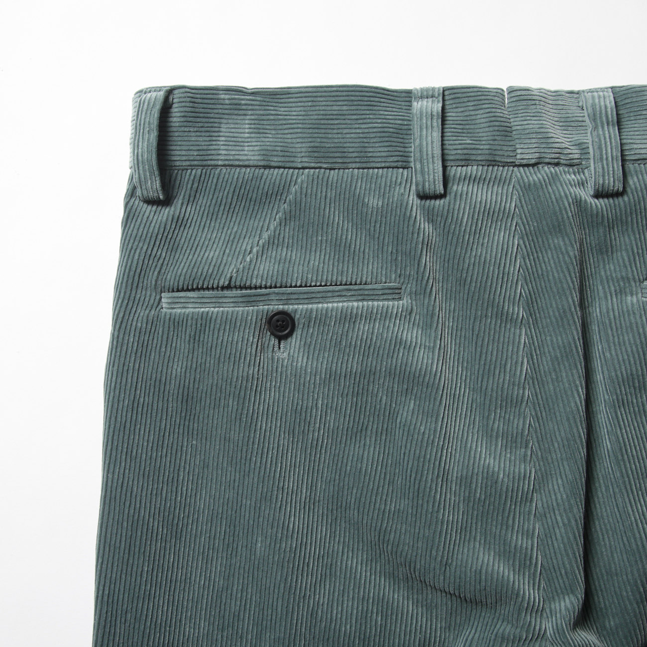 COTTON CORDUROY EASY PANTS - Aqua