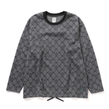 South2 West8 / サウスツーウエストエイト | String Crew Neck Shirt - Poly Jq. / Skull&Target - Grey