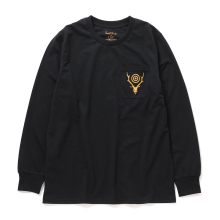 South2 West8 / サウスツーウエストエイト | L/S Round Pocket Tee - Circle Horn - Black