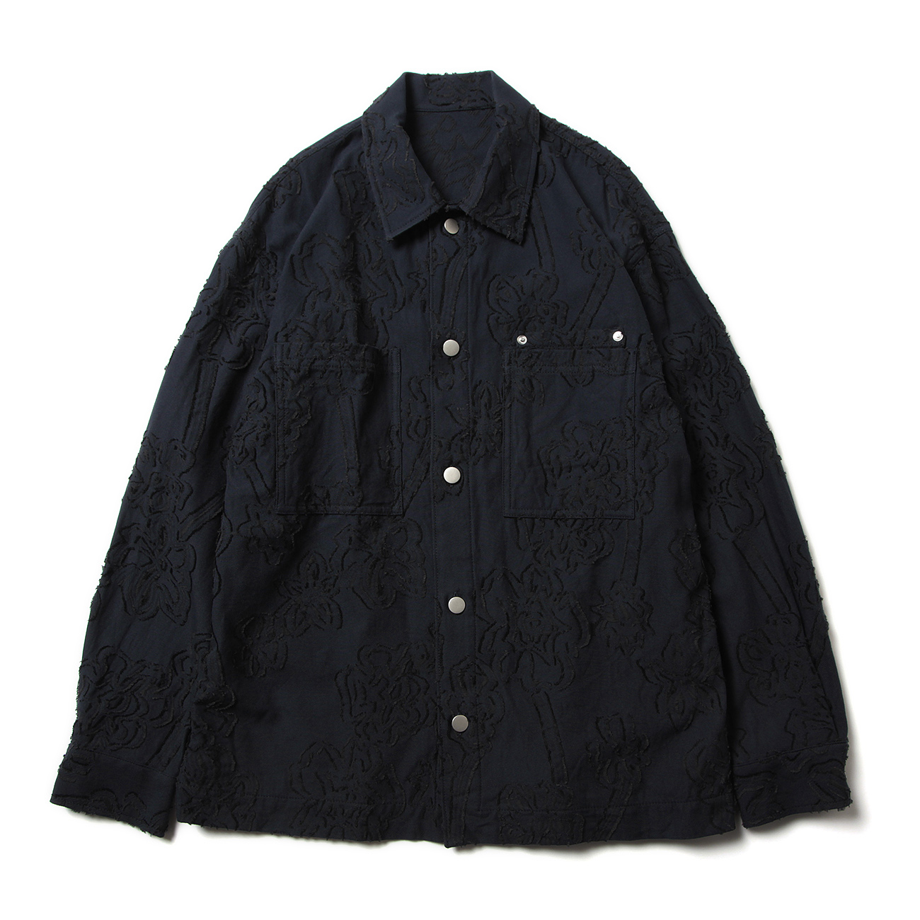 URU / ウル | COTTON JACQUARD - LONG SLEEVE SHIRTS - D.Navy | 通販